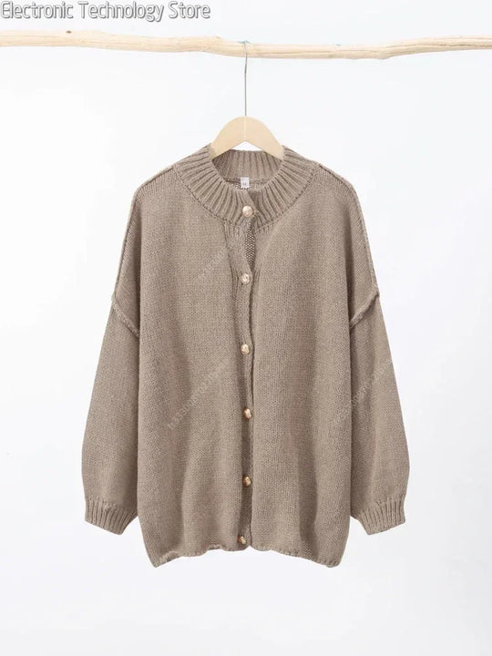 EB | Eleganter Strick-cardigan mit Knöpfen Wolle/acryl Komfortabel und Stilvoll