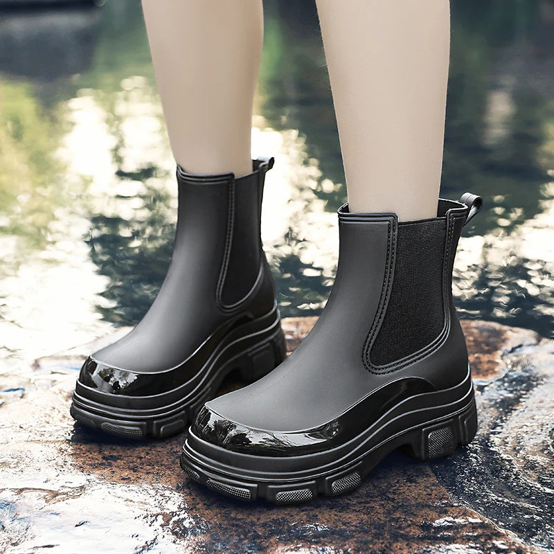 EB | Kurze Gummistiefel – Wasserdicht – Slip-On – Elastische Einsätze – Grip-Sohle