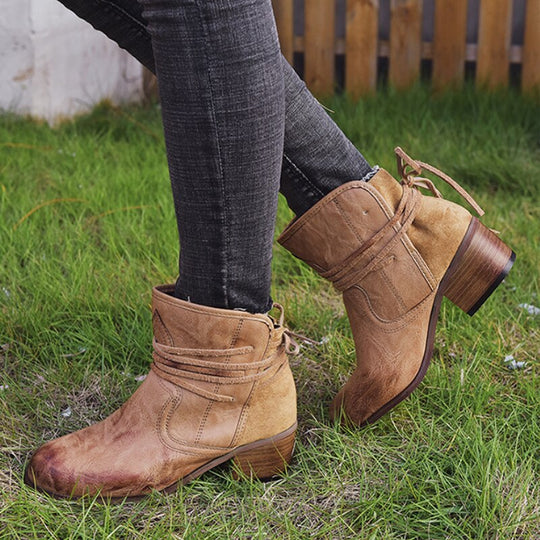 EB | Damenstiefel Weinlese Schnürstiefel