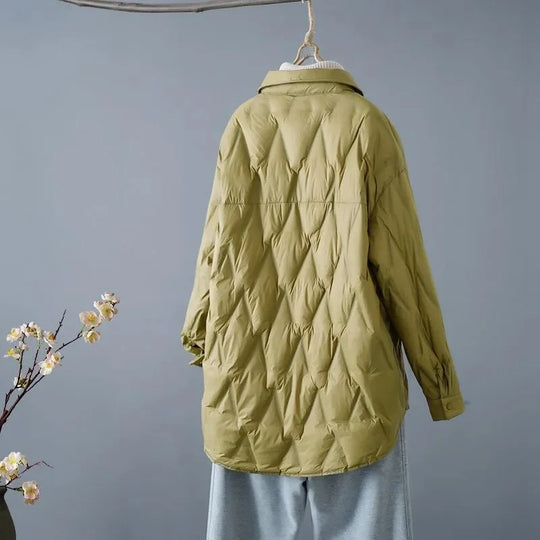 EB | Gestepptes Shirt-Jacke - Lockere Passform - Knopfverschluss - Leichtes Layering-Stück
