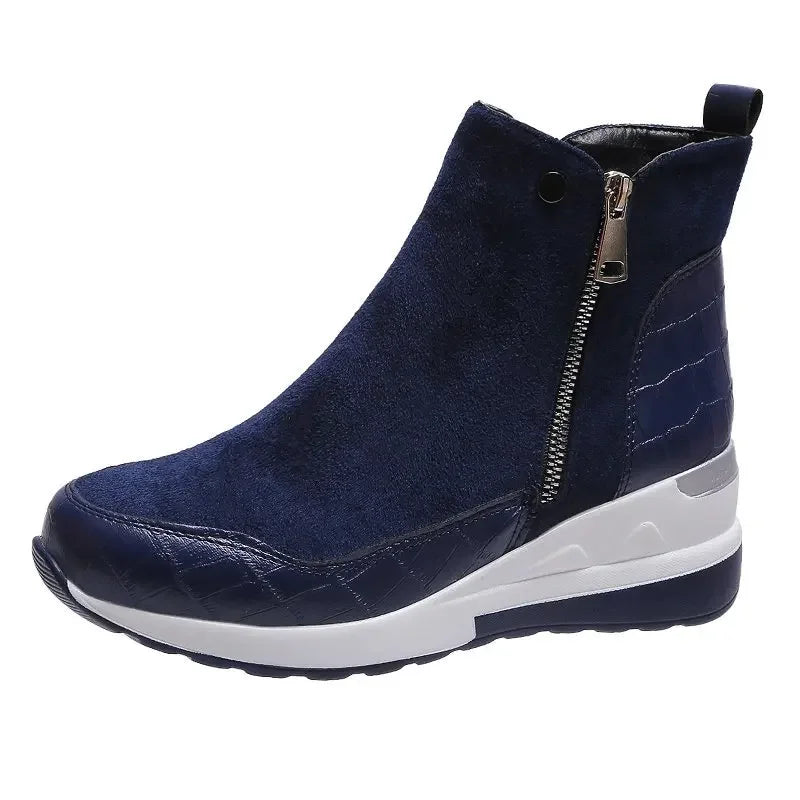 EB | Winter Wedge Schneestiefel mit Dicker Sohle Aus Baumwolle