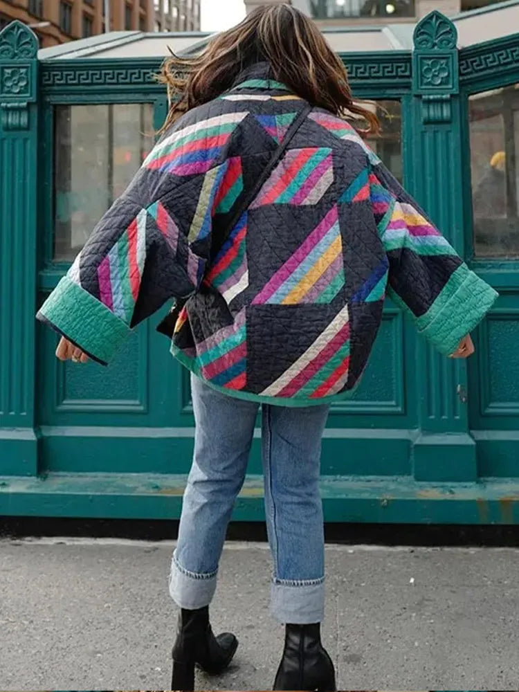 EB | Gestreifte Gefütterte Jacke