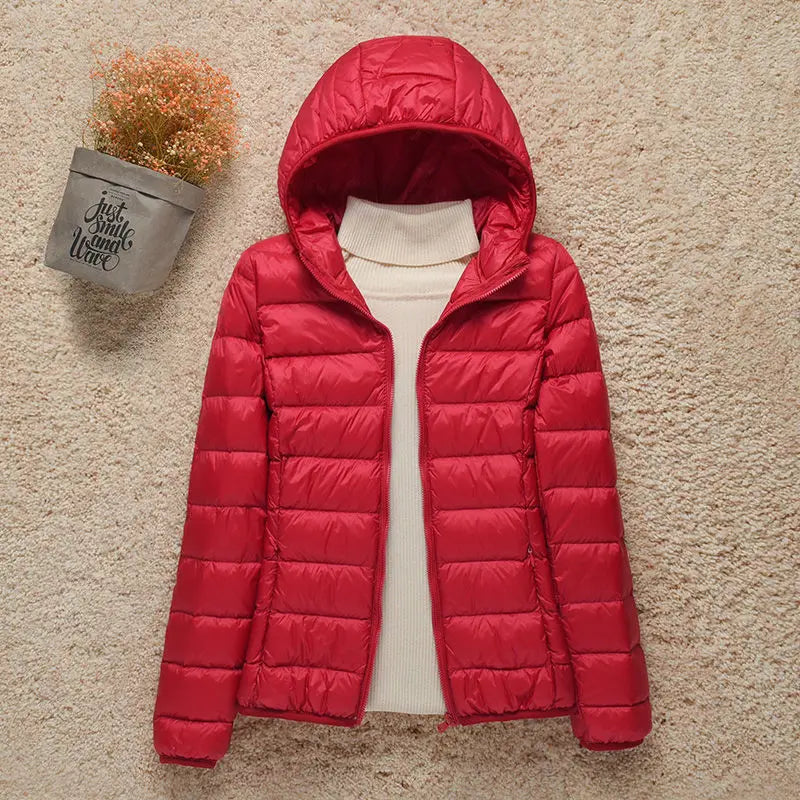 EB | Winterjacke mit Reißverschluss und Kapuze und Langen Ärmeln - Winter