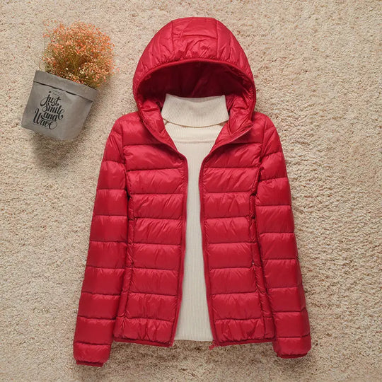 EB | Winterjacke mit Reißverschluss und Kapuze und Langen Ärmeln - Winter