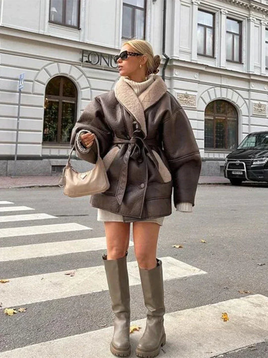 EB | Luxus Wintermantel Aus Leder und Pelz