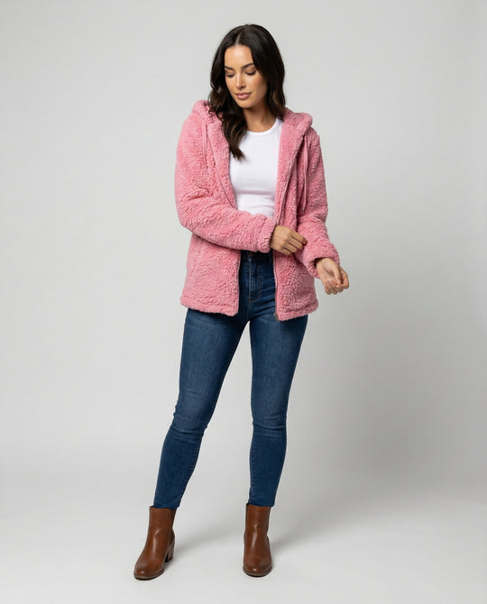 EB | Teddy Fleecejacke Damen Lang