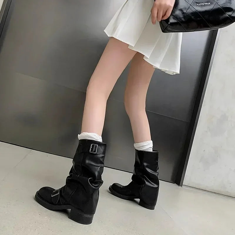 EB | Falten Mid-Calf Stiefel