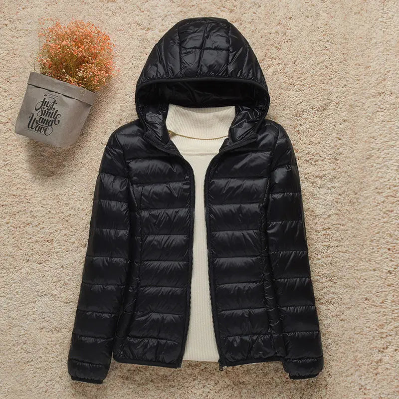 EB | Winterjacke mit Reißverschluss und Kapuze und Langen Ärmeln - Winter