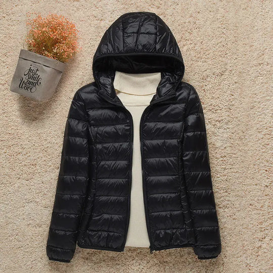 EB | Winterjacke mit Reißverschluss und Kapuze und Langen Ärmeln - Winter