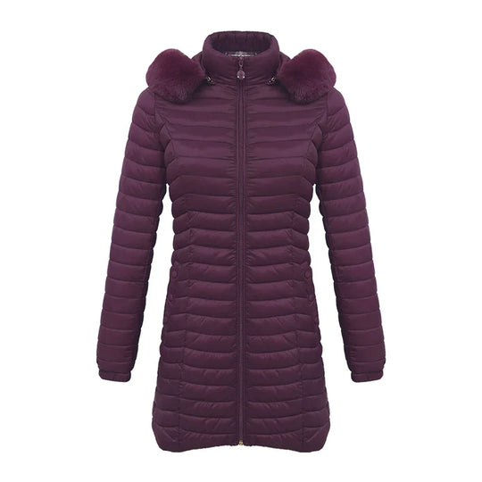 EB | Slim Fit Winter Puffer Jacke mit Pelzkapuze