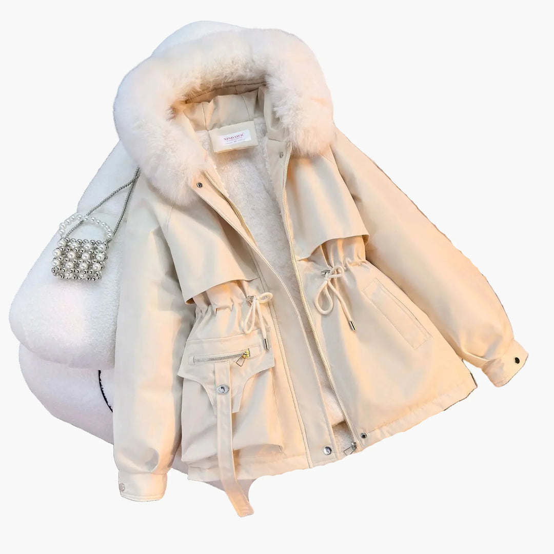 EB | Winterjacke mit Kapuze und Kunstpelzkragen - Modischer Parka für Kalte Tage