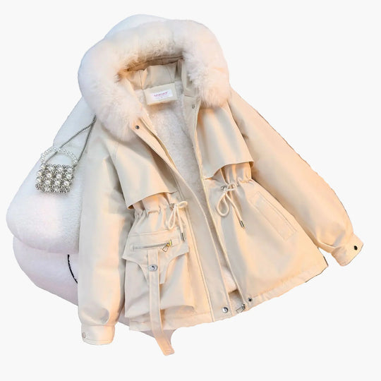 EB | Winterjacke mit Kapuze und Kunstpelzkragen - Modischer Parka für Kalte Tage