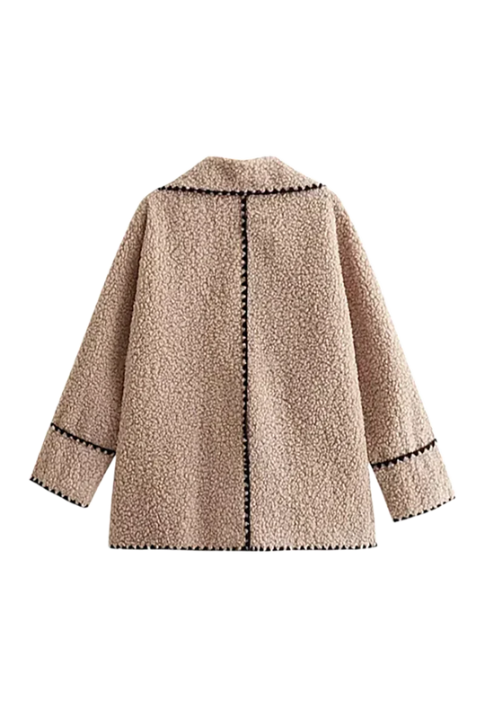 EB | Croppte Plüschjacke Imitiertes Fell Komfortabel und Trendy