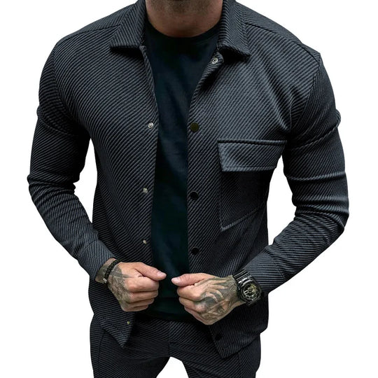EB | Klassische Leichtgewicht Shirtjacke Polyester Moderner Komfort