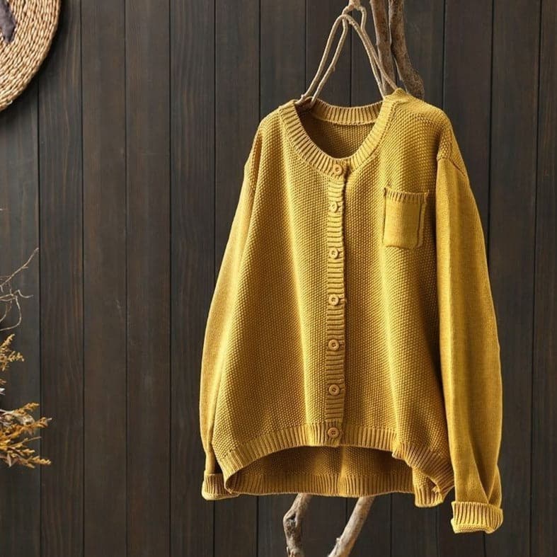 EB | Cardigan Strick Knopfverschluss Oversized Fit Weich und Bequem