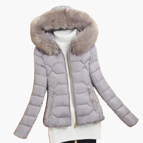 EB | Winter Steppjacke mit Kapuze und Großem Kragen - Eleganter City-Style für Kalte Tage