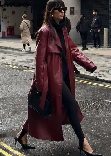 EB | lange retro Jacke mit Gürtel