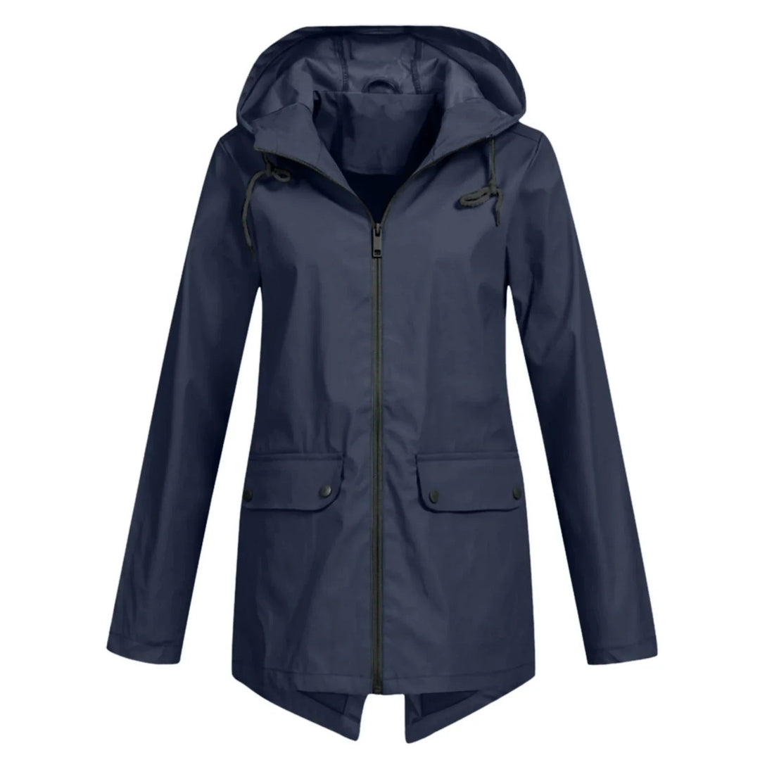 EB | Lässige Wasserdichte Damenjacke mit Kapuze und Reißverschluss Ideal für Herbst Winter