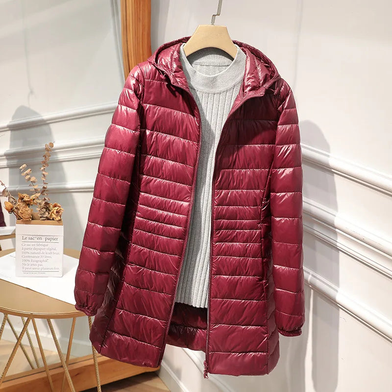 EB - Lange Daunenjacke für Frauen mit Kapuze