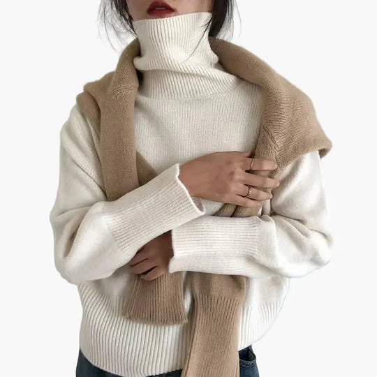 EB | Rollkragenpullover - Modischer Herbst Winter Strickpullover für Alltag & Freizeit
