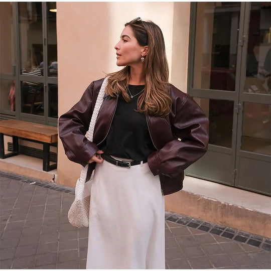 EB | Eco-Leder Vintage Bomberjacke