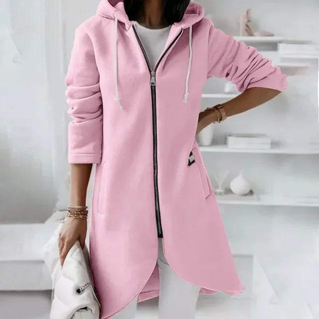 EB | Kapuzen-Cardigan mit Geschwungenem Saum