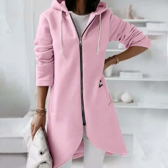 EB | Kapuzen-Cardigan mit Geschwungenem Saum