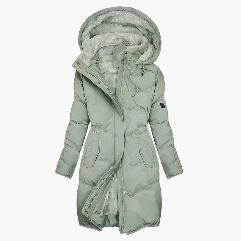 EB | Wintermantel Kapuzenjacke Lang Warm Gepolstert Elegant Freizeit