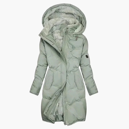 EB | Wintermantel Kapuzenjacke Lang Warm Gepolstert Elegant Freizeit