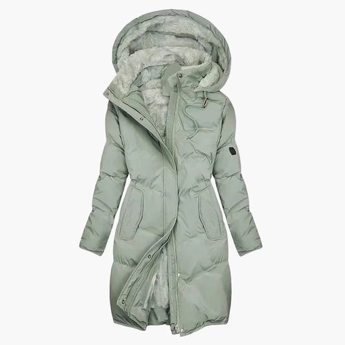 EB | Wintermantel Kapuzenjacke Lang Warm Gepolstert Elegant Freizeit