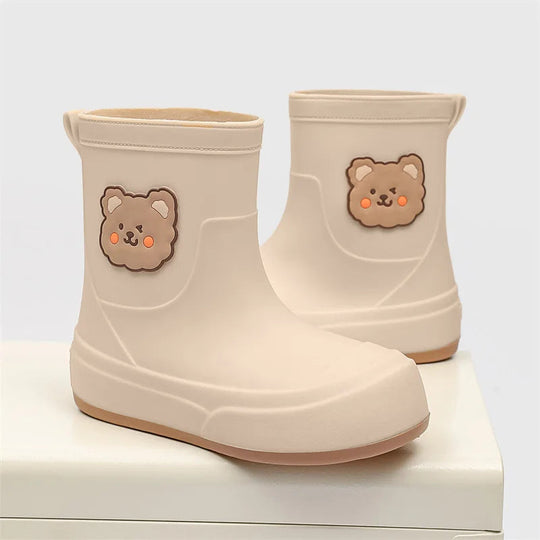 EB | Gummistiefel Wasserdicht Knöchellang Bären Design Einfaches Anziehen