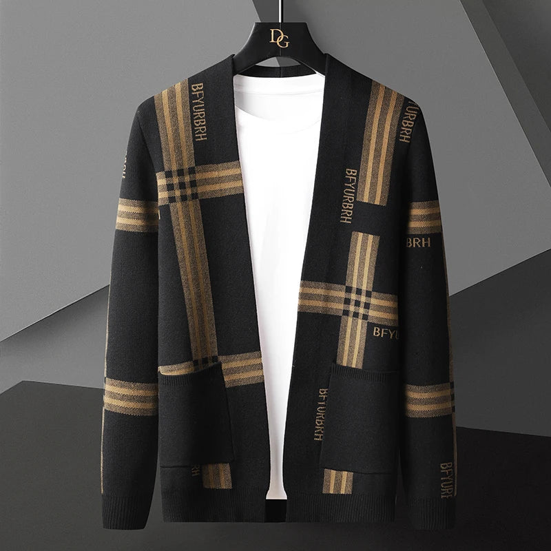 EB | Offene Strick-cardigan mit Karomuster Weich und Stilvoll Perfekt für Den Layer-look