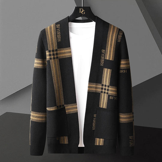 EB | Offene Strick-cardigan mit Karomuster Weich und Stilvoll Perfekt für Den Layer-look