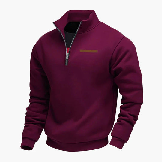 EB | Halbzip Sweatshirt Freizeitpullover mit Stehkragen - Perfekt für Reisen und Alltag
