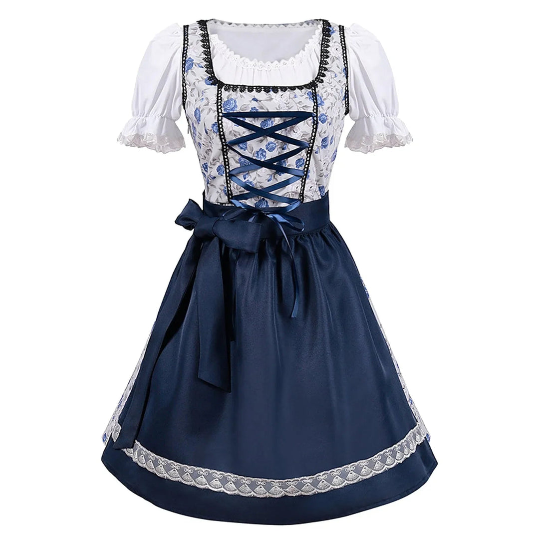 EB | Kurzärmelig Spitze Oktoberfest Kleid mit Schürze