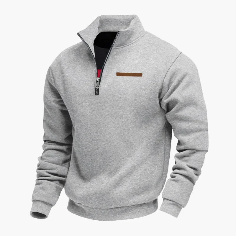 EB | Halbzip Sweatshirt Freizeitpullover mit Stehkragen - Perfekt für Reisen und Alltag