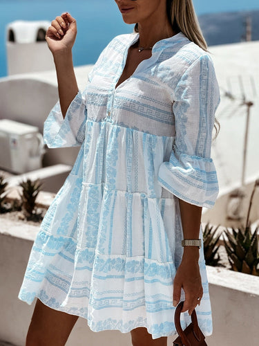 EB | Leichtes Boho Kleid mit Fröhlichem Muster Perfekt für Sommerliche Anlässe