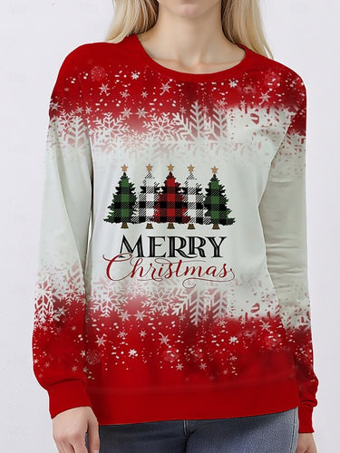 EB | V-Ausschnitt Weihnachtsbaum Print Langärmlig