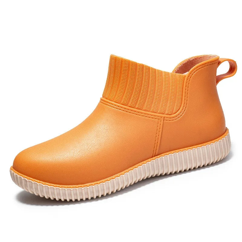 EB | Damen wasserdichte Gummistiefel mit gestricktem Schaft & rutschfester Sohle