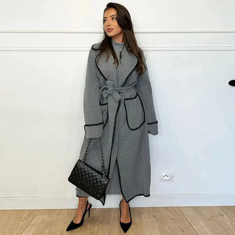 EB | Kuscheliger Langer Damen-Trenchcoat