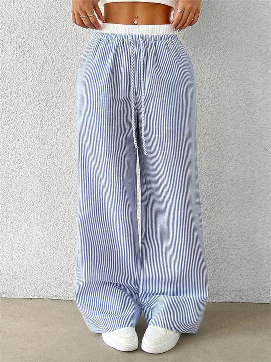 EB | Gestreifte Hose mit Weitem Bein