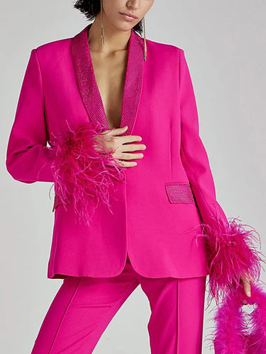 EB | Langarm Patchwork-Blazer mit Rautenmuster