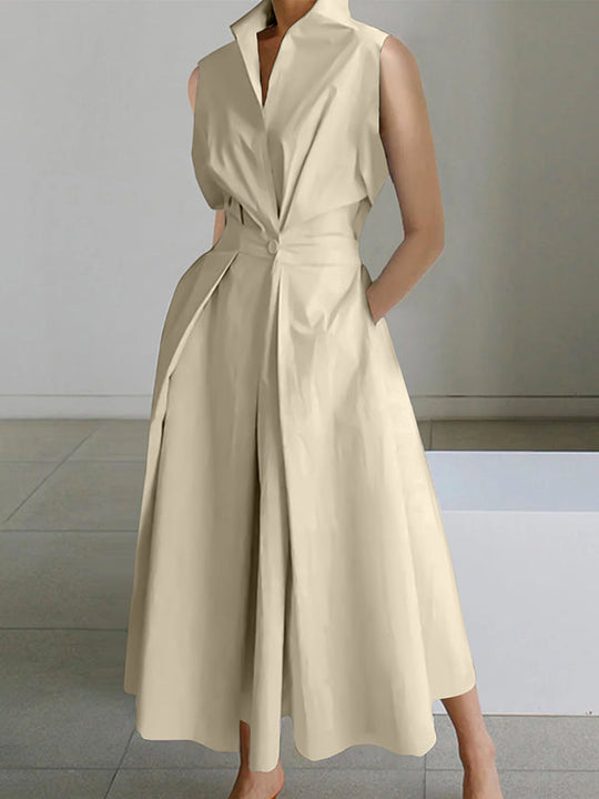 EB | Weißes Hemdkragen Urban Baumwollkleid