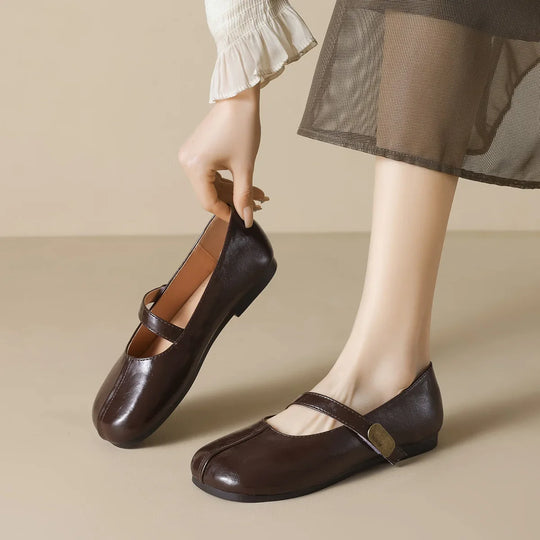 EB | Neue Frühling Damen Outdoor-Schuhe Runde Zehen Design Mary Jane Schuhe Damen Lässige Flache Schuhe Arbeit Bootsschuhe Große Größen