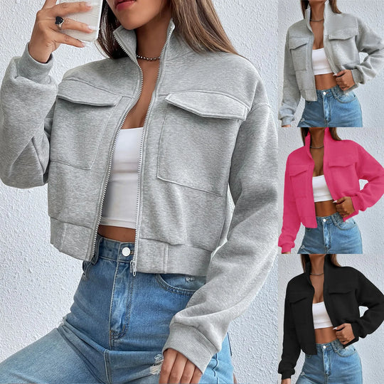 EB | Stilvolles Zip Up Crop Top