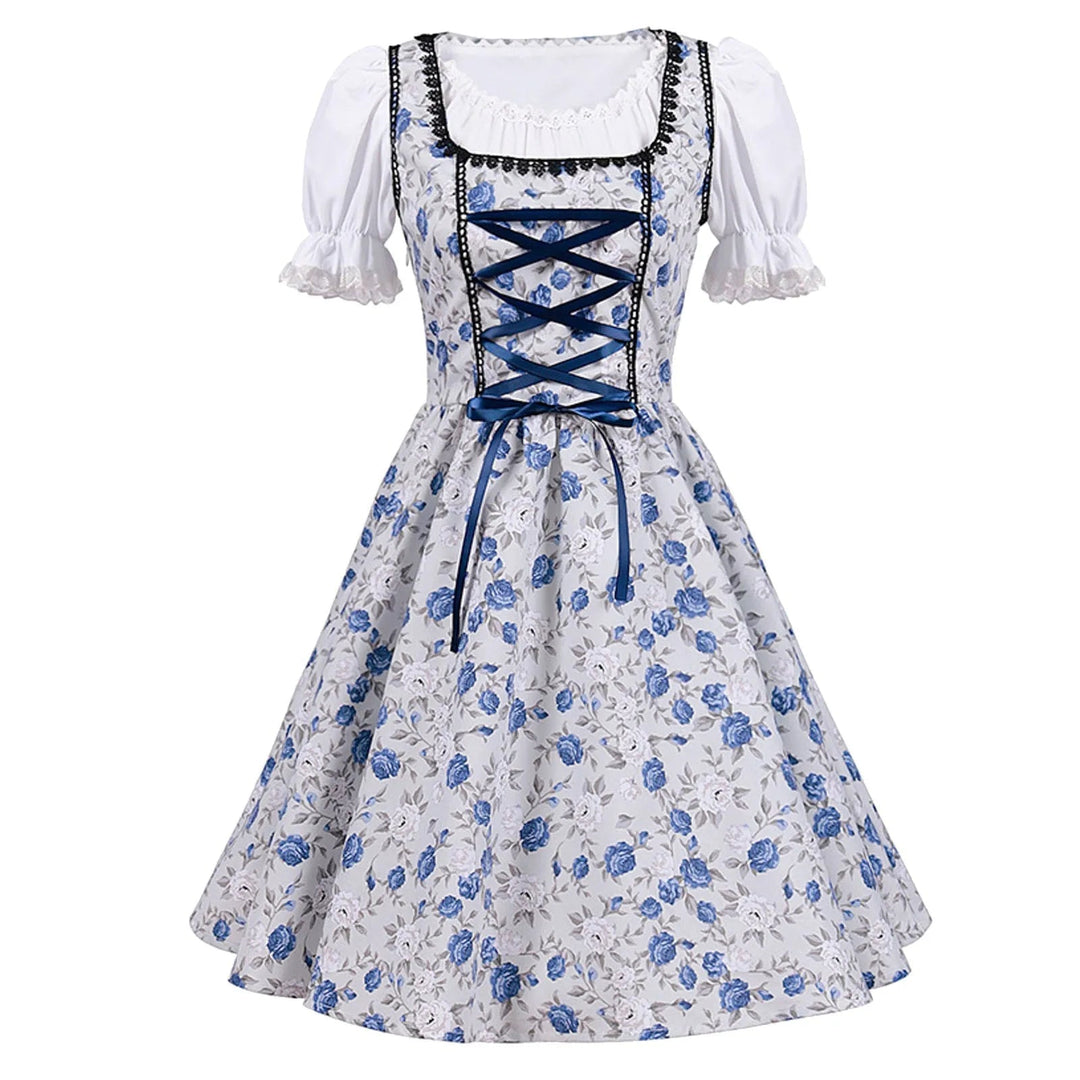 EB | Kurzärmelig Spitze Oktoberfest Kleid mit Schürze