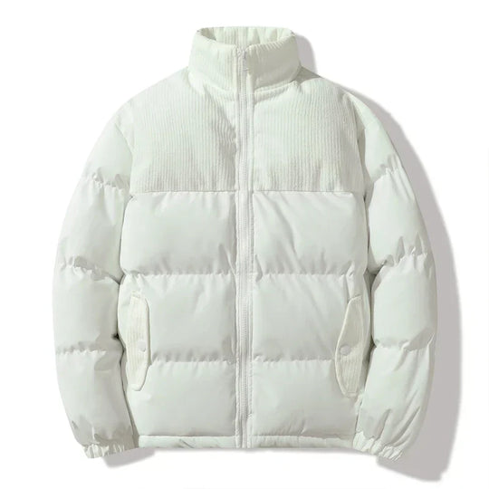 EB | Unisex gesteppte Jacke mit Details aus kordeligem Samt Aiden