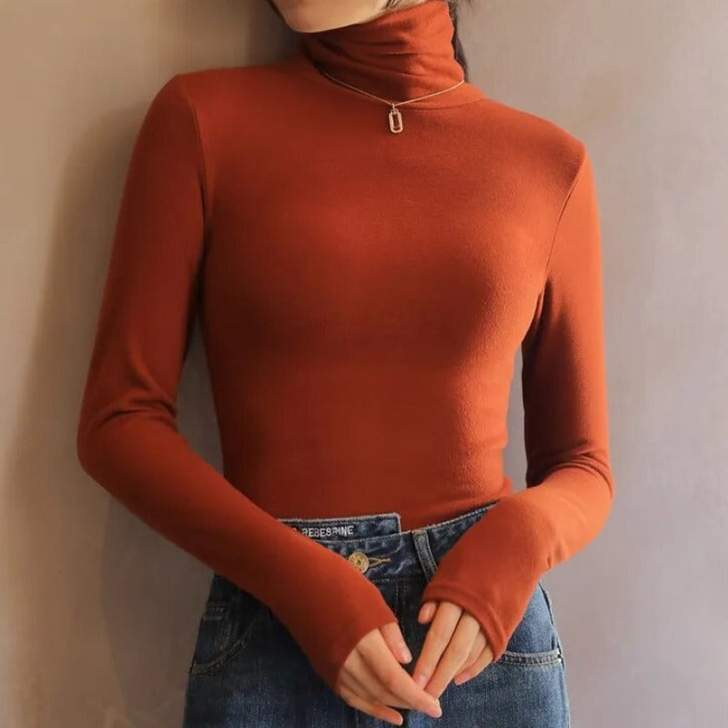 EB - Samt Rollkragenpullover für Frauen