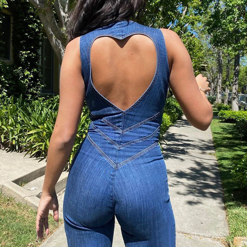 EB | Bodycon Rückenfreier Herz Jumpsuit