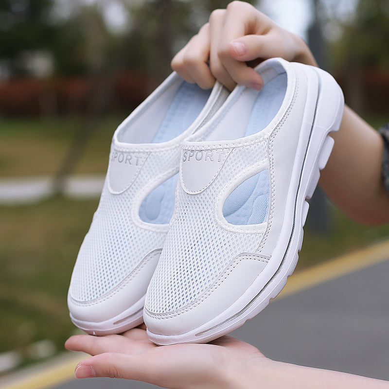 EB Damen Slip-On-Pantoletten aus Mesh mit seitlichen Ausschnitten
